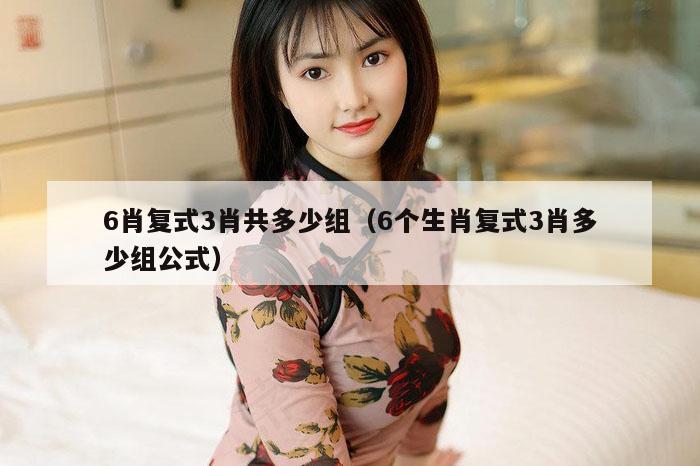 6肖复式3肖共多少组（6个生肖复式3肖多少组公式）